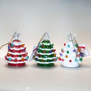 NWT Set of Three Ceramic Christmas Trees